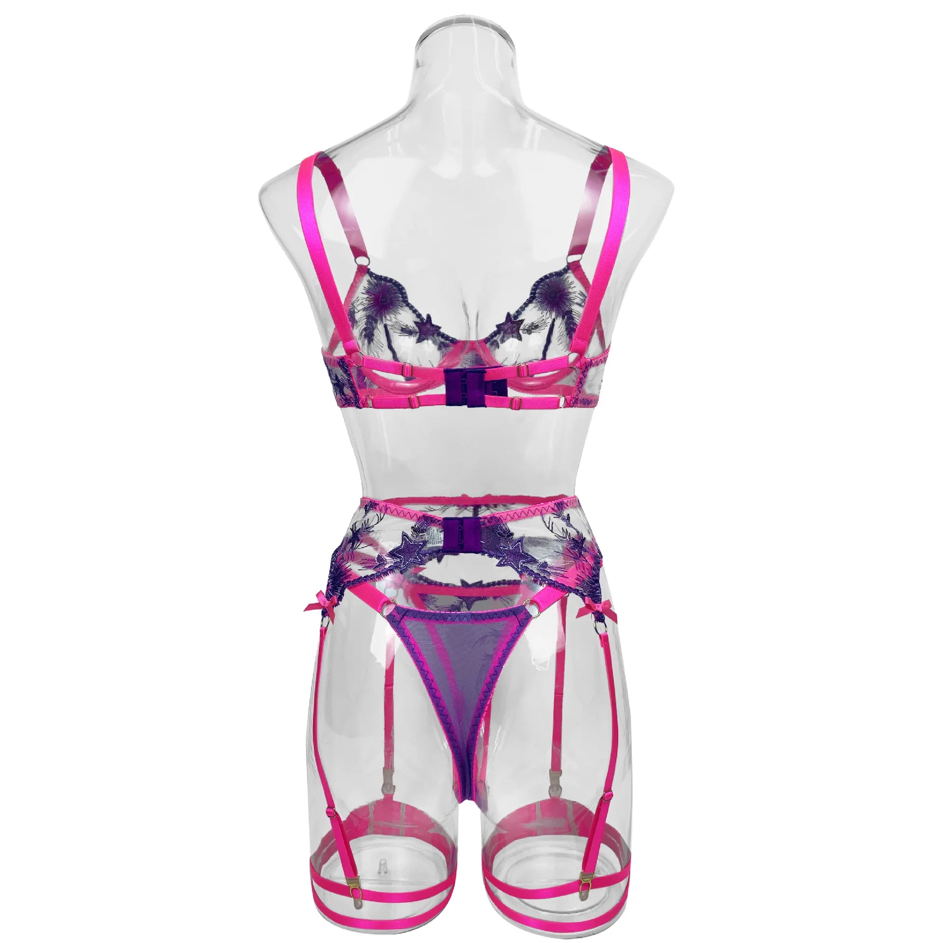 Bra set Tight fitting thin transparent mesh embroidery sexy underwear woman sexy lingerie 2 pieces sexy set women's Sex shop xxx