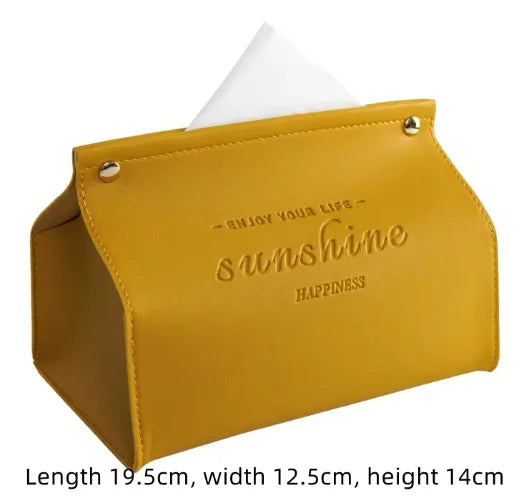 Leather Tissue Box Car Tissue Box Home Living Room Decoration Bedroom Kitchen Desktop Nordic Large Storage Box Napkin Holder