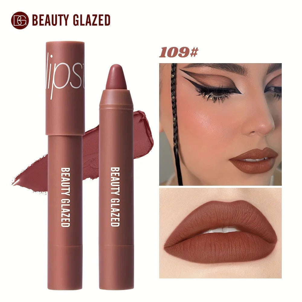 BEAUTY GLAZED 12 Colors Long-Lasting Waterproof Non-Stick Matte Lipstick Pen