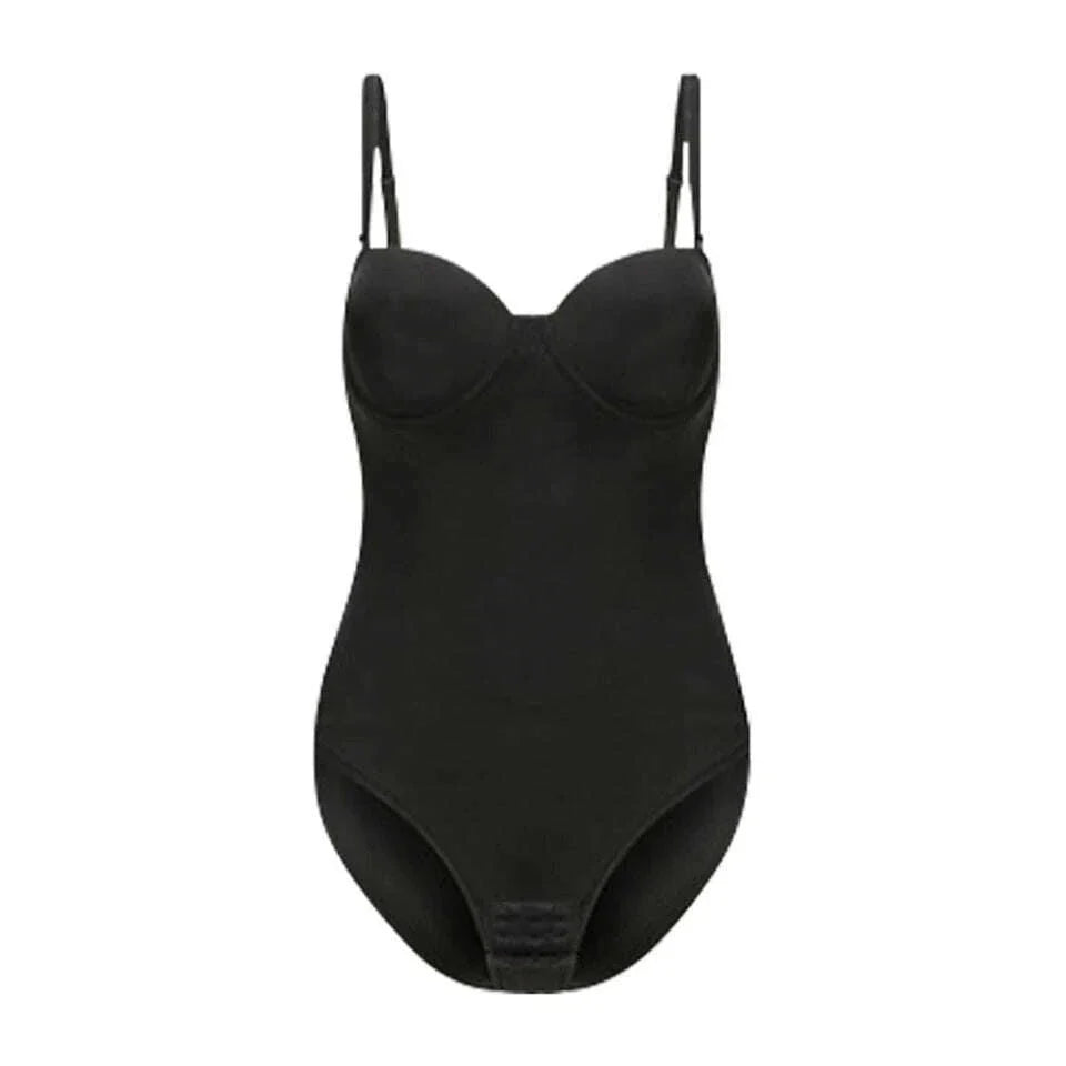 Wechery Women's Bodysuit Slimming Body Shaper Tummy Control Shapewear Detachable Shoulder Strap Female Underwear
