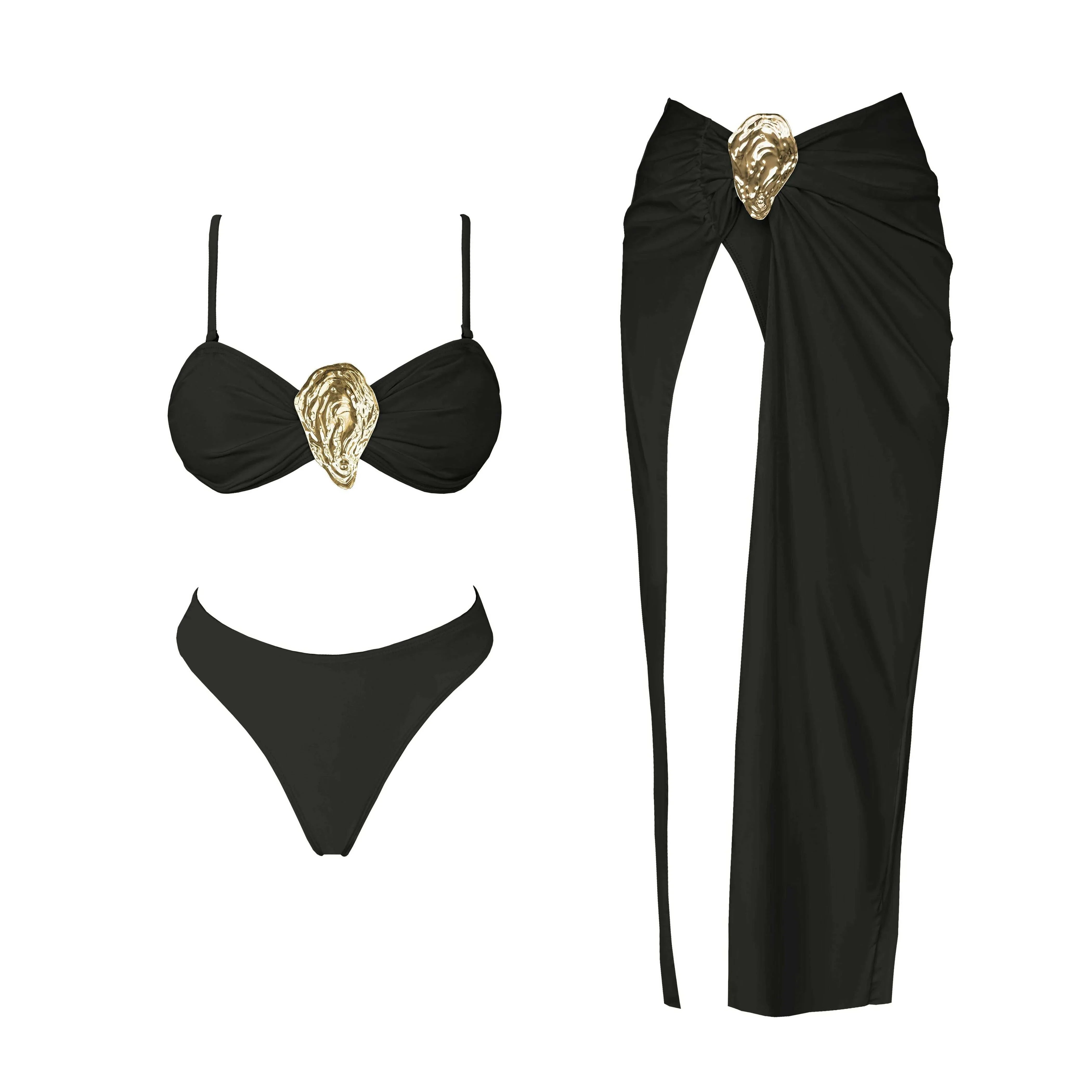 Off Shoulder Bikini With Skirt Women Swimsuit 2025 Biquini High Cut Swimwear Lady Holiday Bath Suit Female Beachwear Outfits