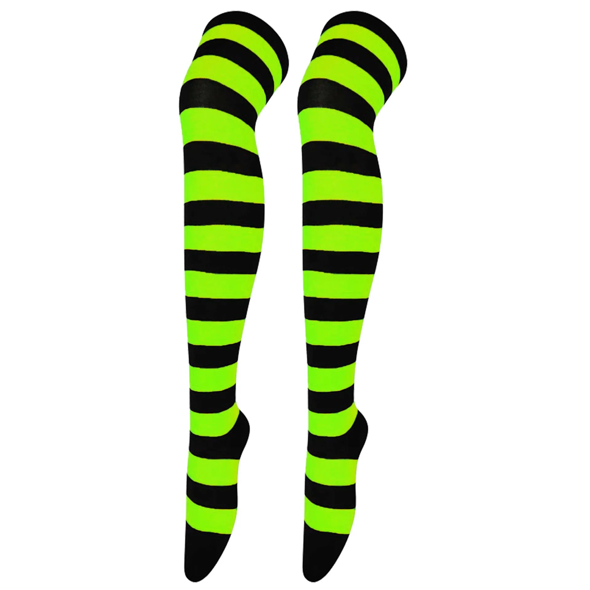 Wide Striped Stockings Women Over Knee High Long Socks Christmas Halloween Cosplay Anime Performance Party Gifts Socks Colorful