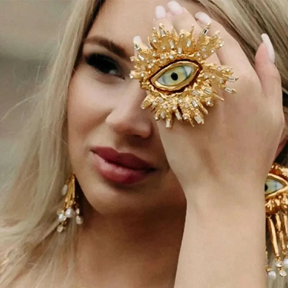 Baroque Style Fashion Alloy Big Eyes Dangle Earrings For Women Jewelry Exaggerated Ladys' Statement Earrings Accessories