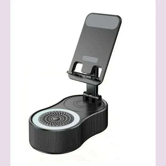 Wireless Speaker with Colorful Ambient Light 360°rotatable Adjustable FoldingLift-non-slip Phone Holder 5.3 HDSurround Subwoofer