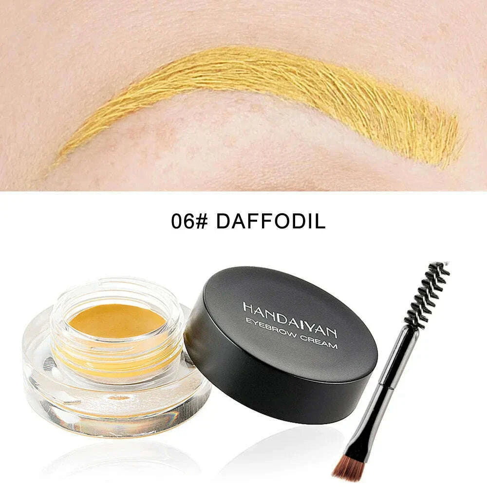 HANDAIYAN 12 Color Waterproof Eyebrow Cream Professional Eyeliner Eyebrow Gel High Brow Tint Black Eye Brow Makeup Tools