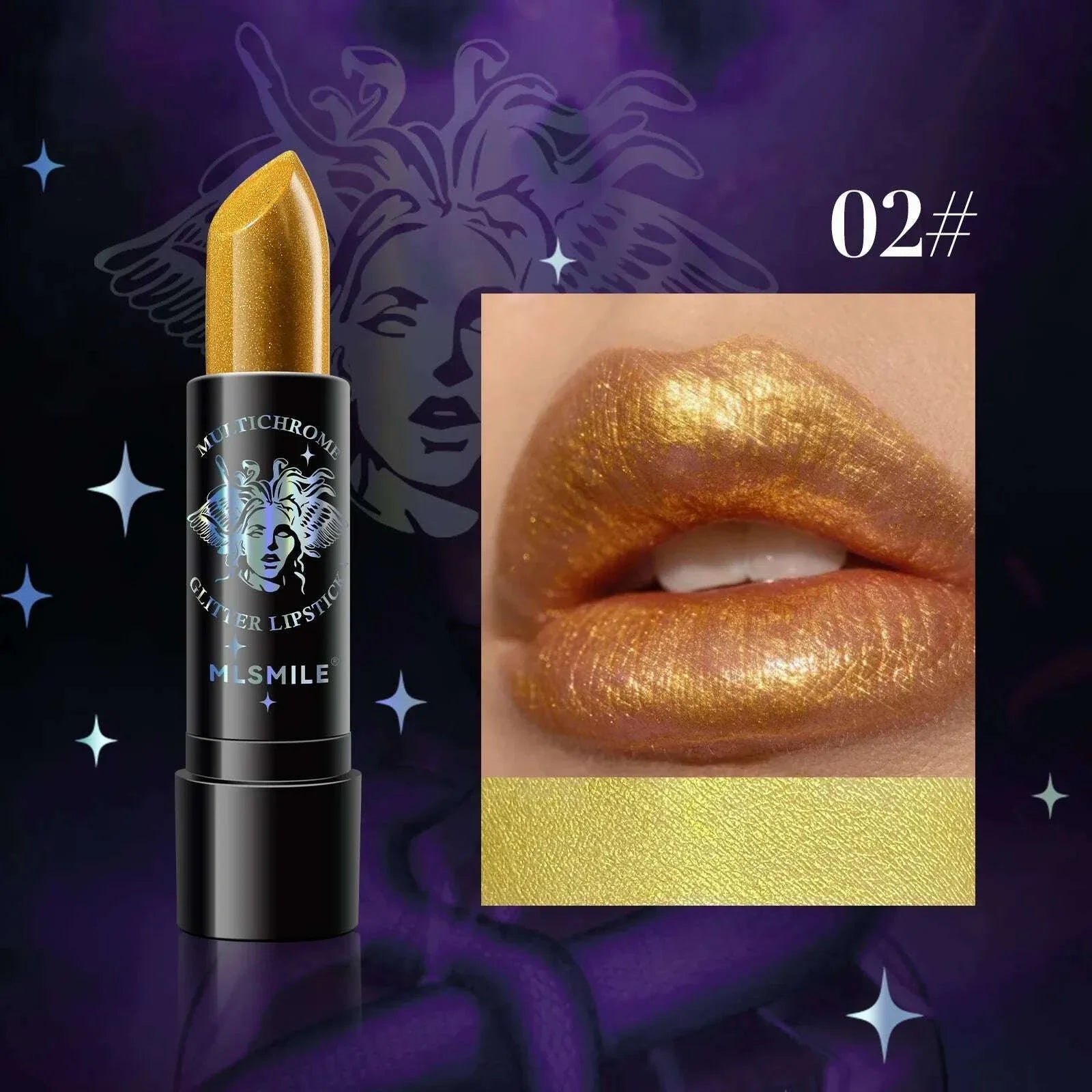 6Colors Glitter Lipstick Waterproof Long Lasting Diamond Pearlescent Metallic Lipstick Black Lipgloss Women Lips Makeup Cosmetic