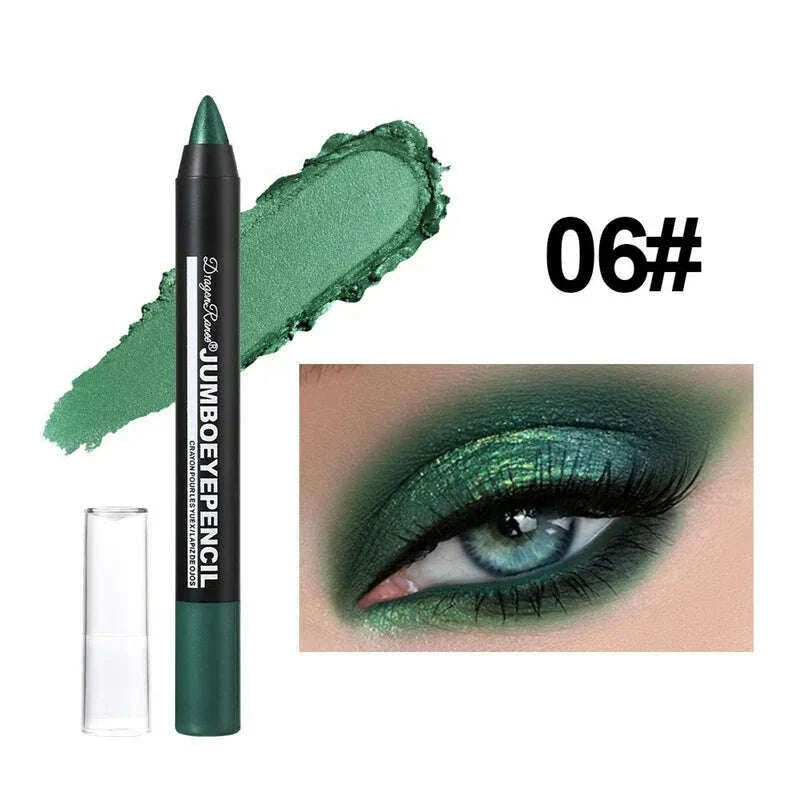 12 Colors Long-lasting Eyeshadow Pencil Waterproof Pigment Blue Purple Black Eye Shadow Stick Women Fashion Colorful Eye Makeup