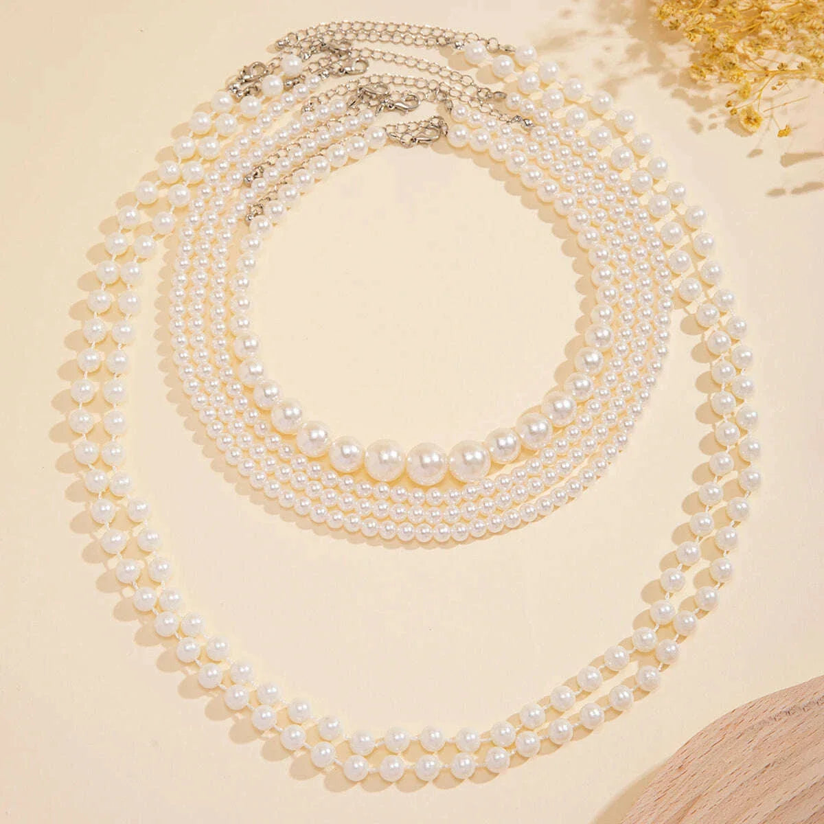 Elegant Multilayer Imitation Pearl Tassel Chain Necklace Women Wedding Bridal Creative Beads Choker Y2K Jewelry Wed Accessories