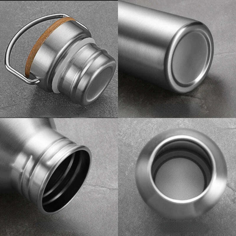 Stainless Steel Water Bottle 1000 750 500 350ml Big Mouth Cycling Hiking Waterbottle Drinkware Sports Bottle Flasks with Lid