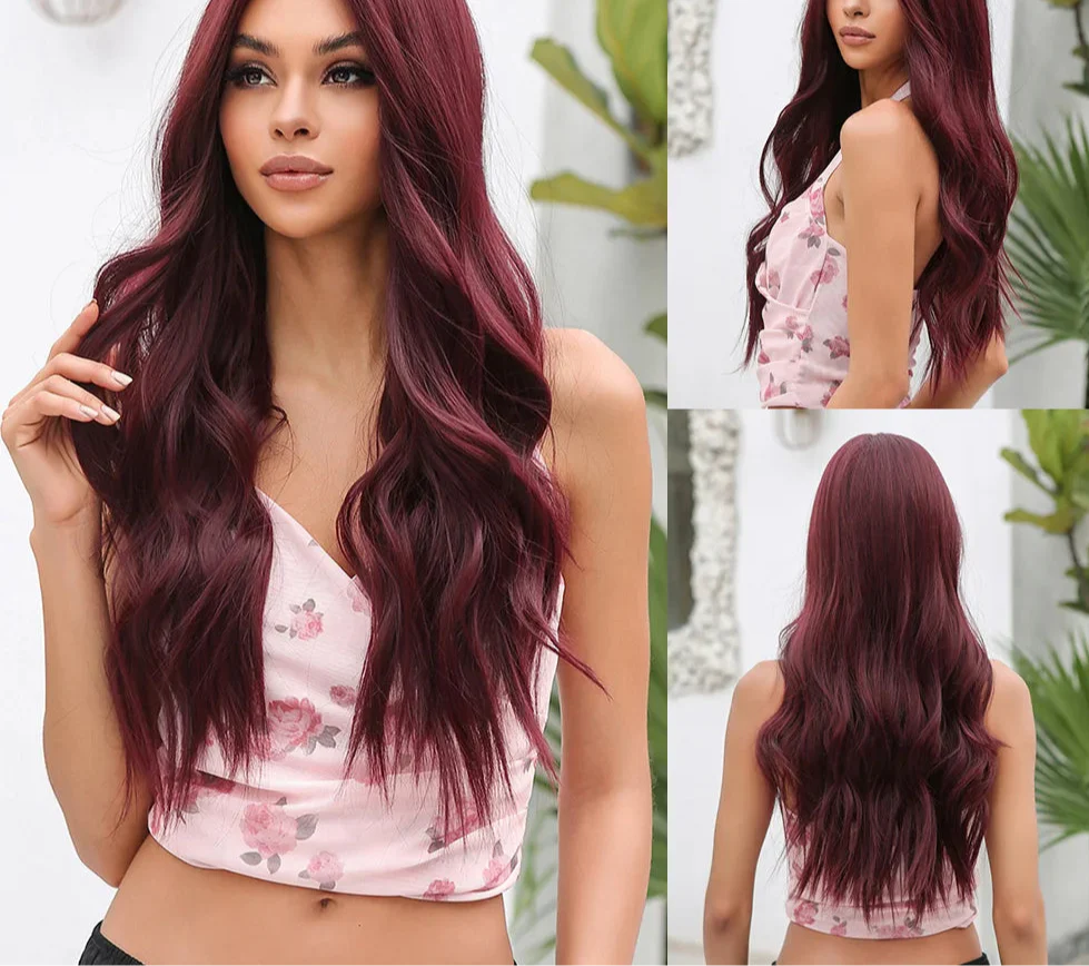 oneNonly Pink White Long Wig Blonde Rainbow Wavy Wigs Halloween Cosplay Party Wigs for Women Makeup Tools Synthetic Hair