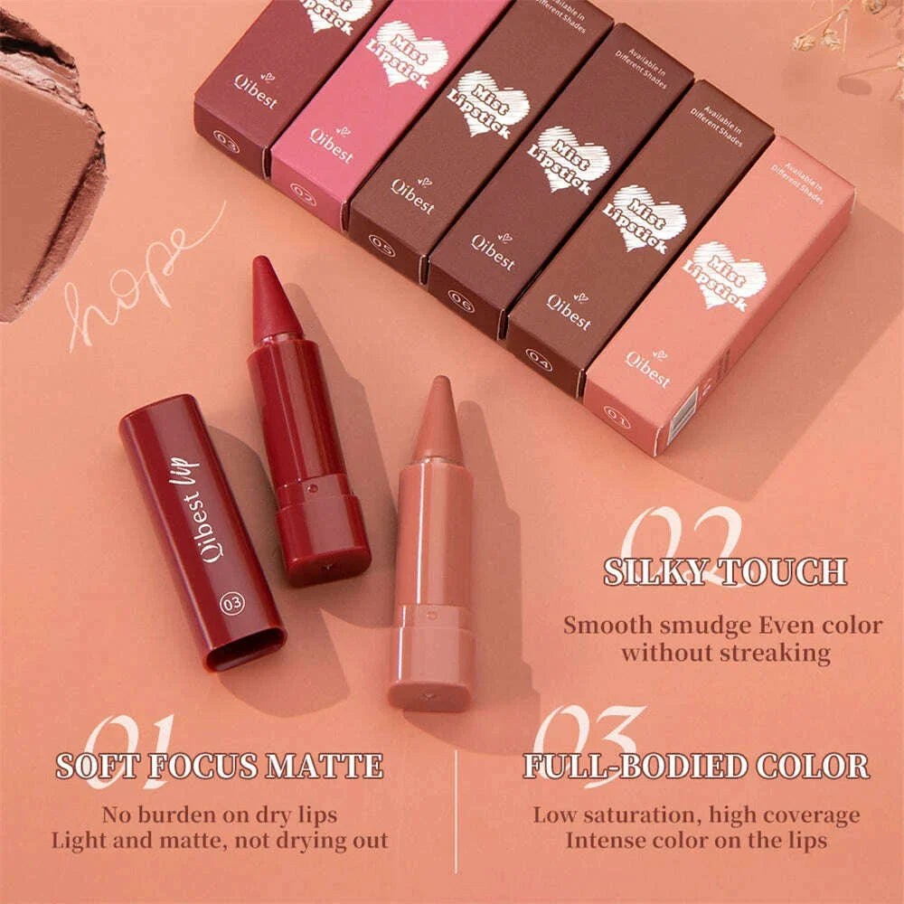 Tapered Lip Liner Pencil Set Lasting Matte Velvet Lip Contour Stick Waterproof Easy Color Lipstick Non Stick Cup Makeup Pen1/6Pc