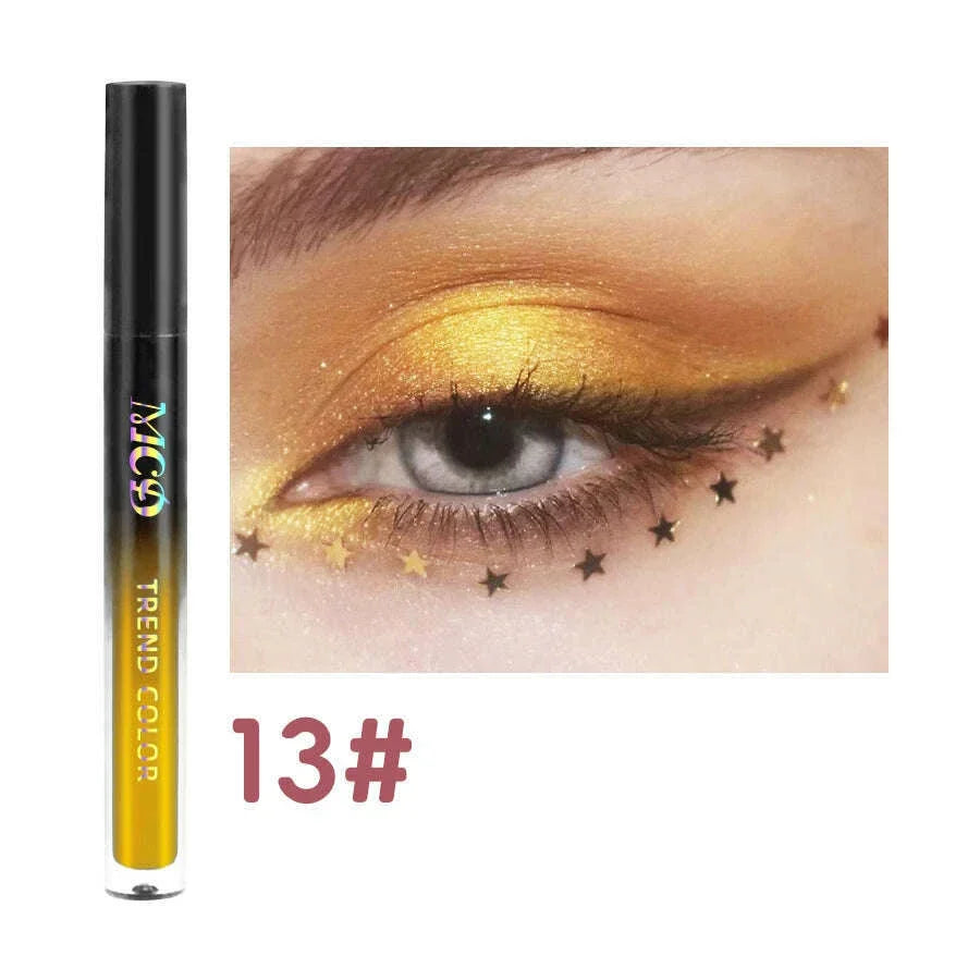 13-Shade Waterproof Liquid Eyeshadow Palette - High Shine Long-Lasting & Smudge-Proof Makeup Set for Glamourous Looks glitter