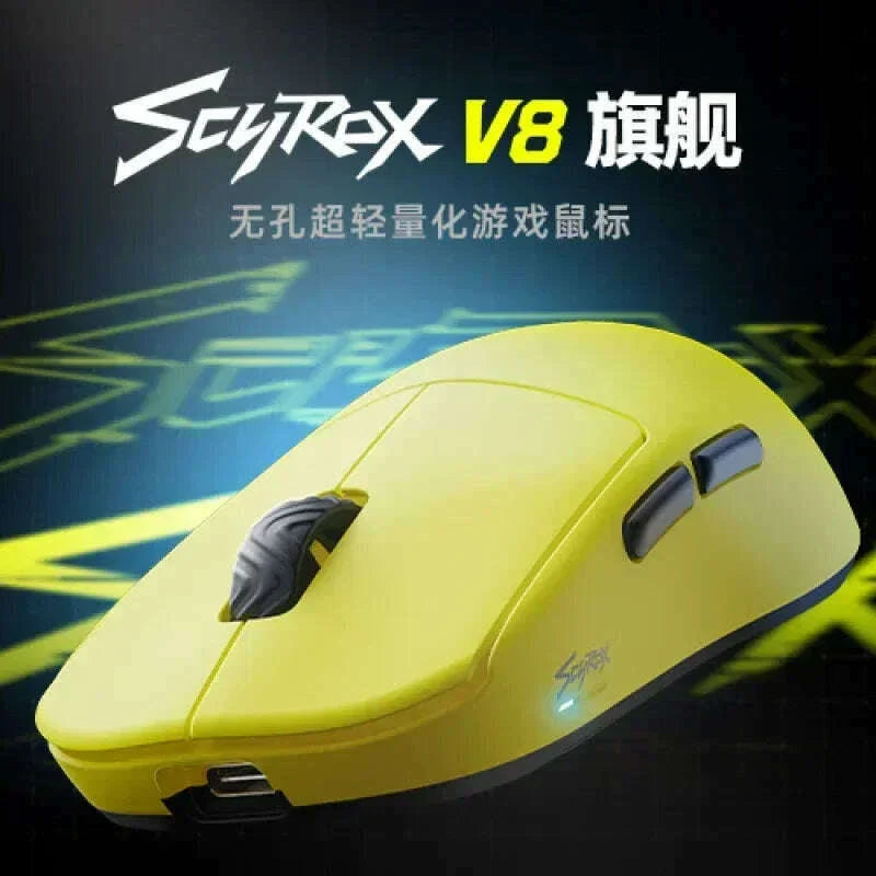Scyrox V8 8k Mouse 2.4g Three-Mode Wireless Mouse Customized Pixart 3950 Light Weight Gaming Mouse For Pc E-Sports Gamer Gifts