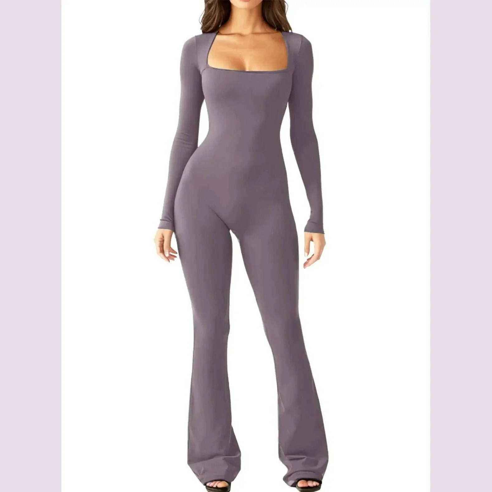 New Popular Women Wide Leg Yoga Bodysuit Outfit One Piece Gym Fitness High Quality Sport Long Sleeve Plus Size Jumpsuit