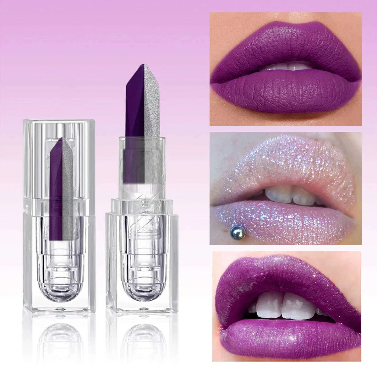 Purple lipstick temperature discoloration red rose moisturizing lipstick cosmetics easy to use lipstick refill