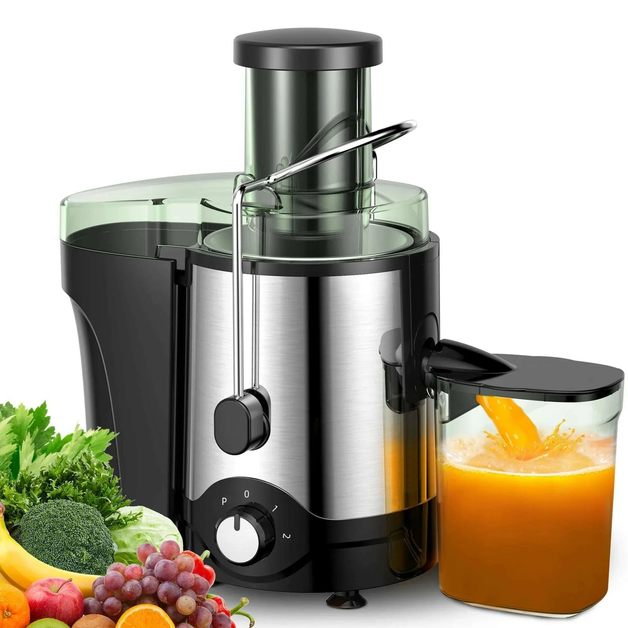 VAVSEA 600W Juicer Machine, Anti-Drip Centrifugal Juice Extractor with 3-Inch Feed Chute for Whole Fruits & Vegetables, BPA-Free