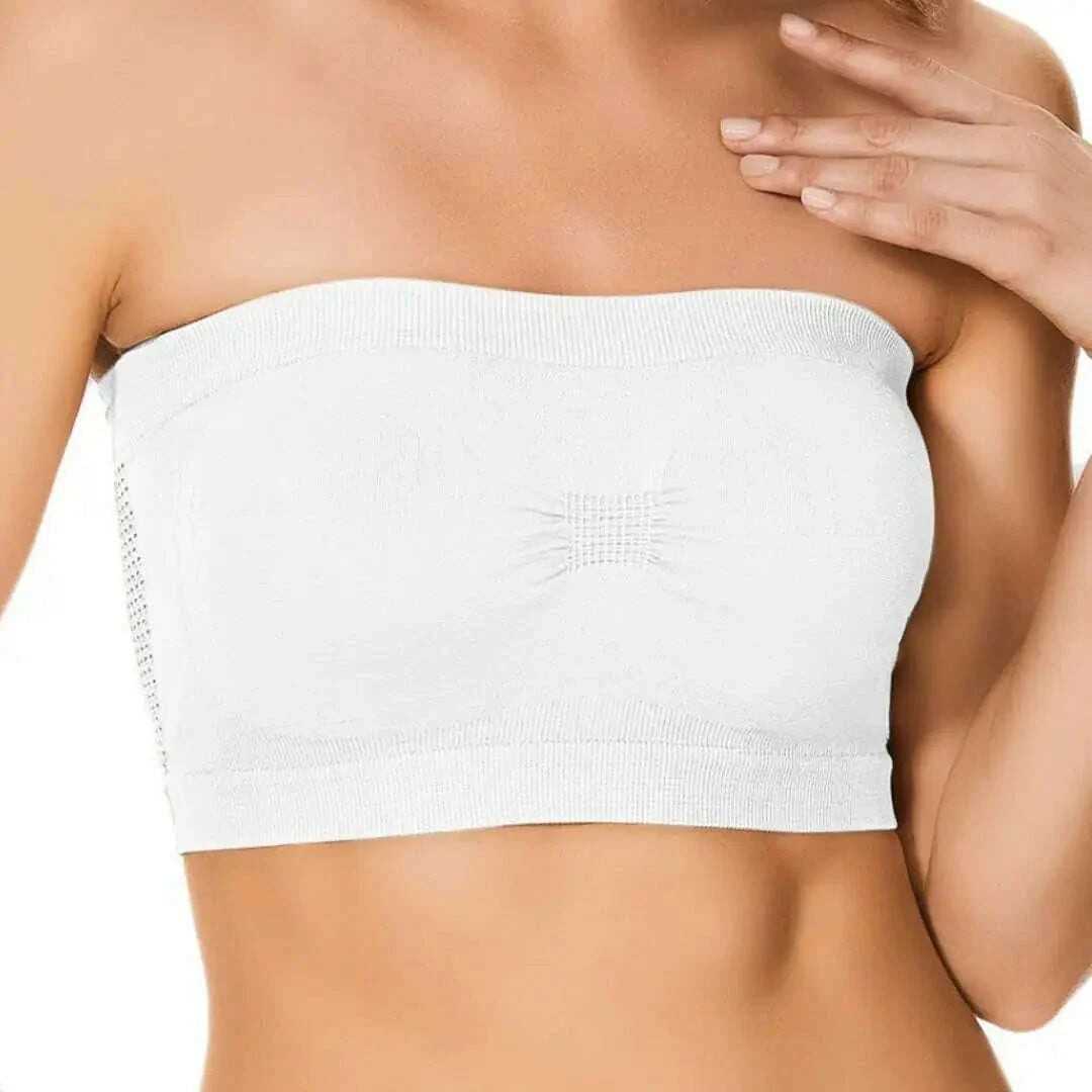Women’s Strapless Seamless Tube Top Bra Anti-Slip Wireless Bandeau for Summer Outfit