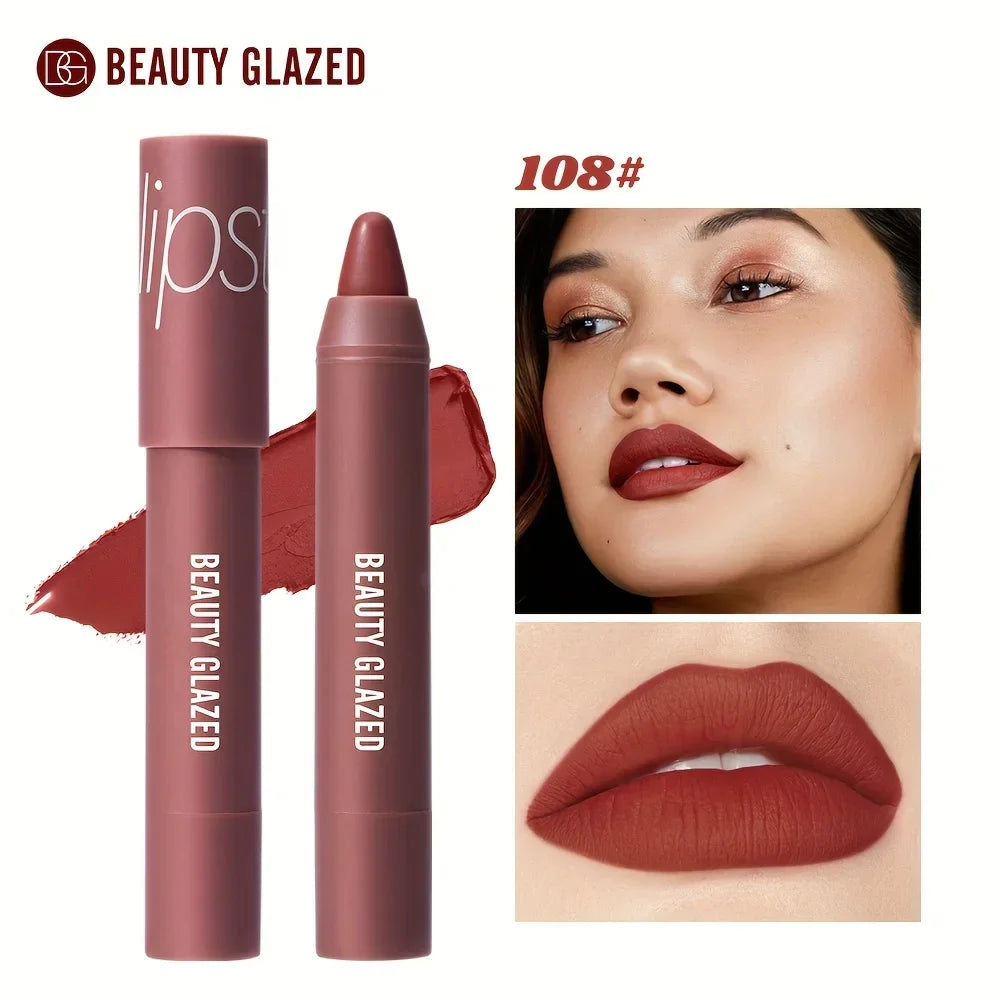 BEAUTY GLAZED 12 Colors Long-Lasting Waterproof Non-Stick Matte Lipstick Pen