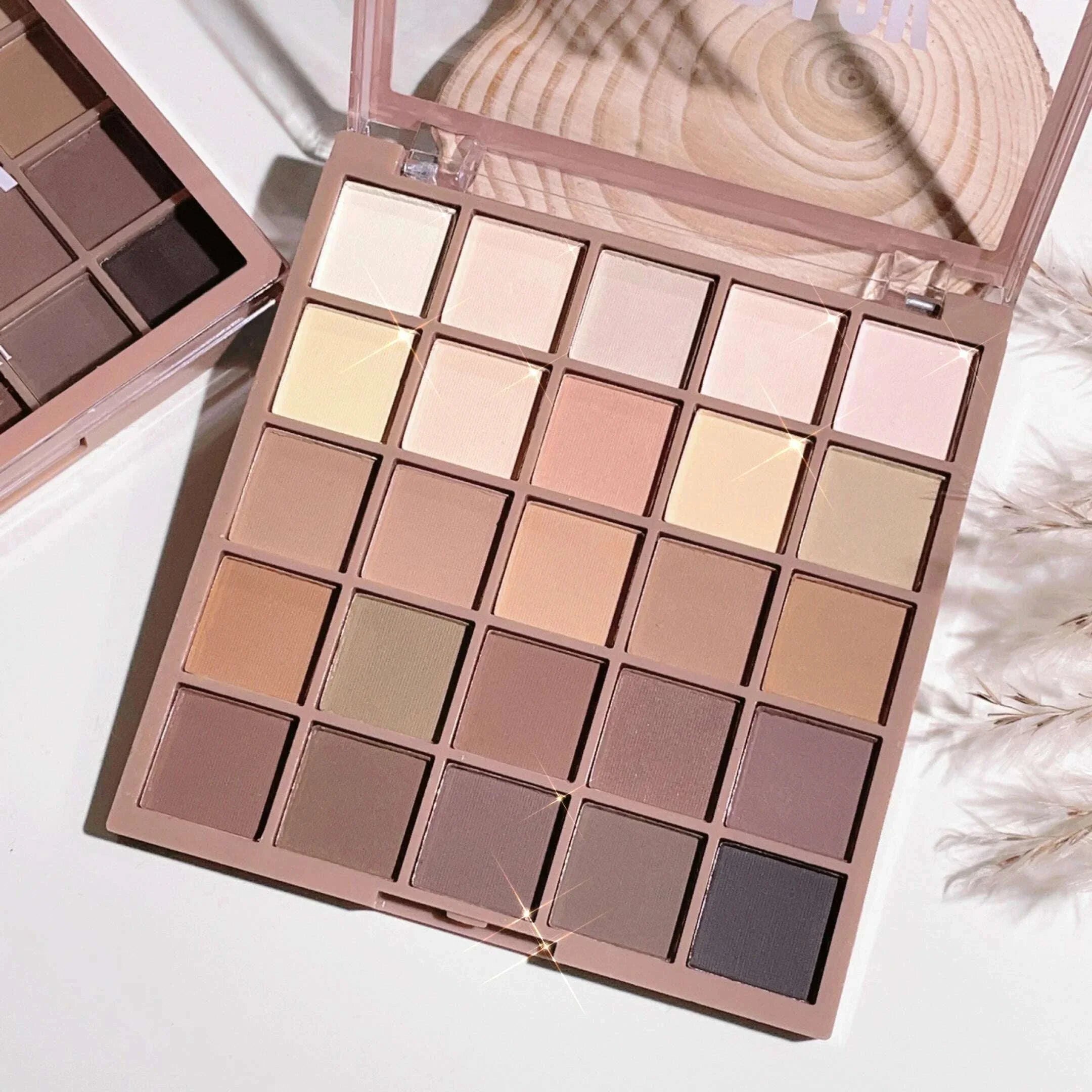 25 Color Eyeshadow Palette - Neutral Gray and Brown Earthy Tone, Coffee and Chocolate Style, Create a Multi-Functional Makeup Appearance That Naturally to Theate