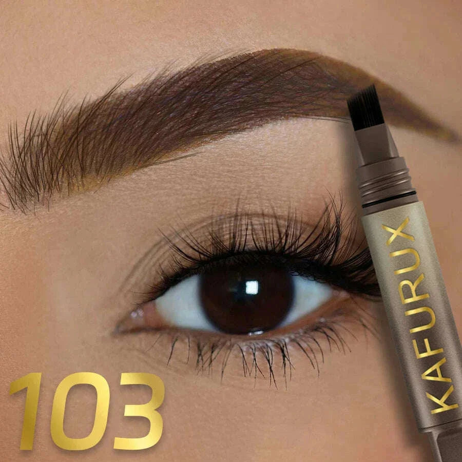 3D Dye Eyebrow Pencil Hairling Anti-smudge Waterproof Long Lasting Black Brown Large Brush Natural Wild Eyebrow Enhancers Cream