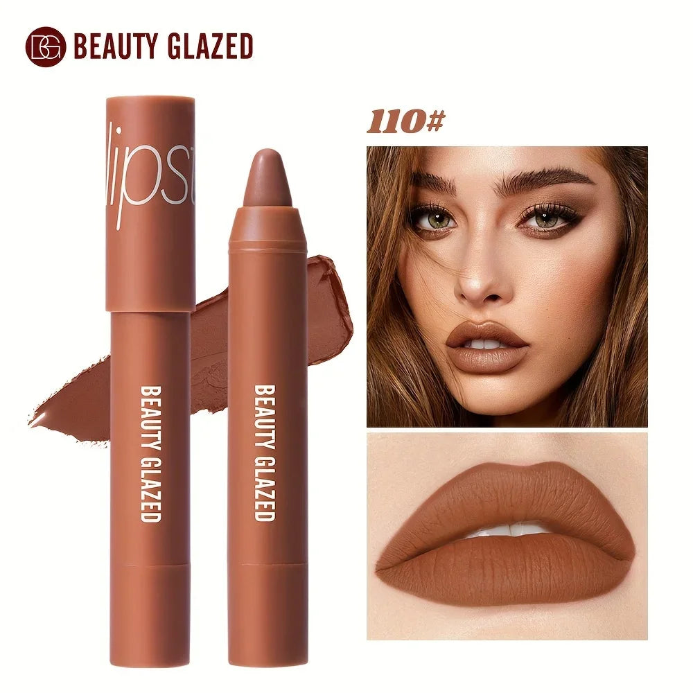 BEAUTY GLAZED 12 Colors Long-Lasting Waterproof Non-Stick Matte Lipstick Pen
