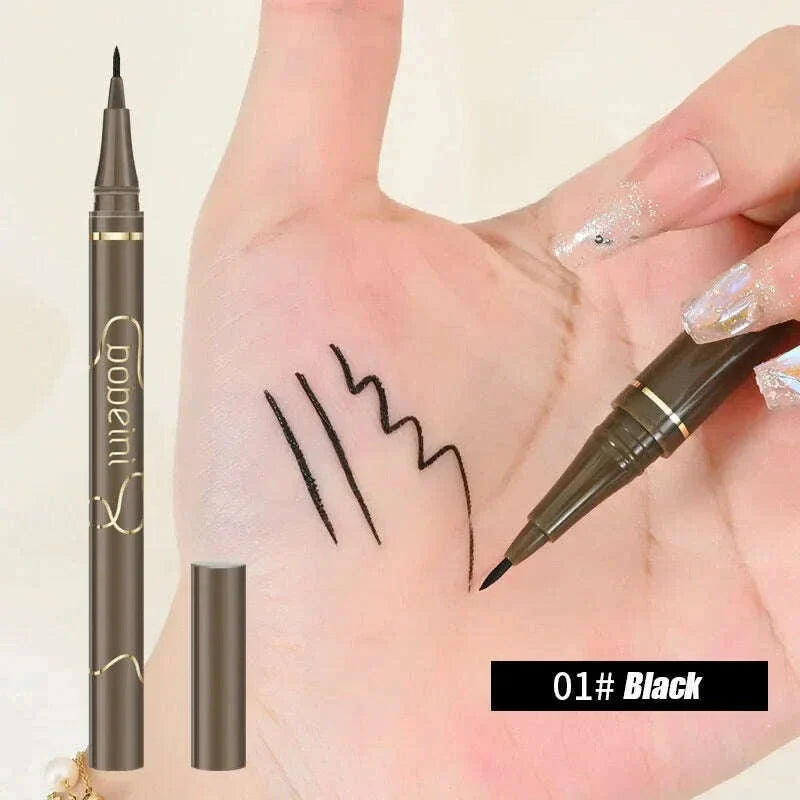 0.05mm Ultra Fine Liquid Eyeliner Black Brown Waterproof Long Lasting Smooth Eyeliner Eyelash Pencils Quick-dry Eye Makeup Tool