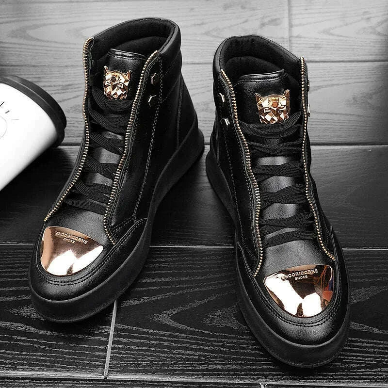 Red Snakeskin High Top Sneakers Men Brand Luxury Designer Shoes Fashion Party Club Hip Hop Streetwear Shoes Men Casual Sneakers