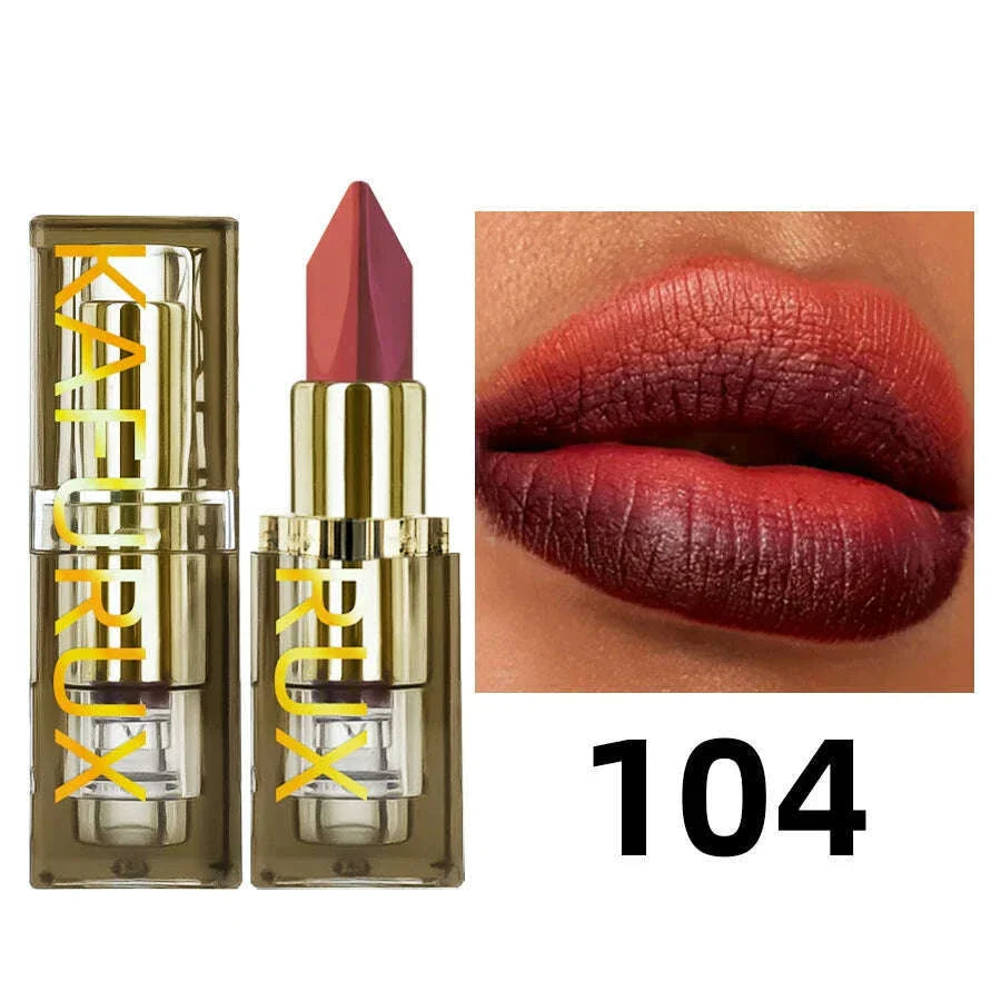 6 Color Glitter Two-tone Lipstick Purple Black Matte1pc Lipsticks Cosmetics Easy to use Lip Tint Makeup Lip Beauty Red Pigment