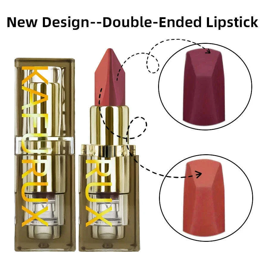 6 Color Glitter Two-tone Lipstick Purple Black Matte1pc Lipsticks Cosmetics Easy to use Lip Tint Makeup Lip Beauty Red Pigment
