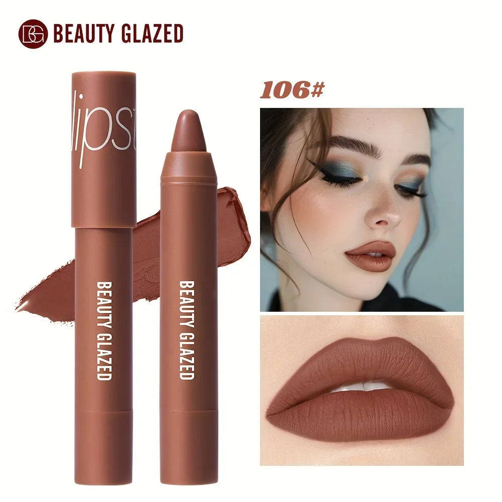 BEAUTY GLAZED 12 Colors Long-Lasting Waterproof Non-Stick Matte Lipstick Pen