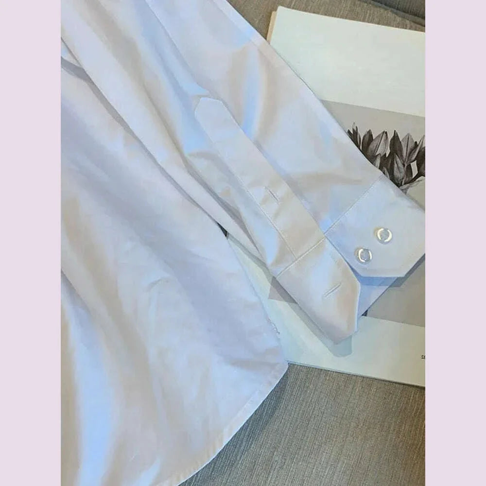French Style Turn Down Collar Blouse Spring Print Heart Button White Long Sleeve Blusas Harajuku Unisex Loose Lip Shirt Women