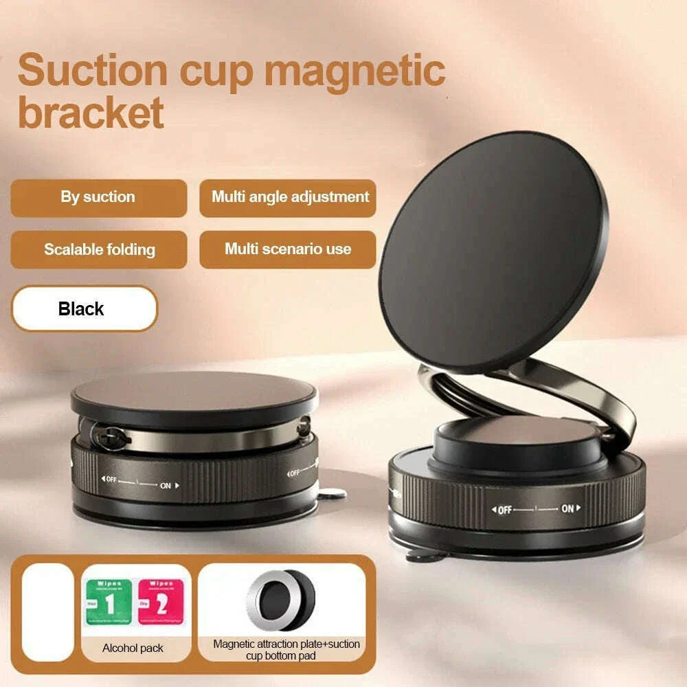 2025 Car Magnetic Phone Holder 720° Rotation Foldable Adjustable Vacuum Suction Cup Stand Bracket Desk Wall For iPhone Tesla