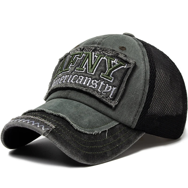 CNTANG Fashion Mesh Men's Baseball Cap Summer Cotton Letters Embroidered Sun Hat Snapback Casual Breathable Hip Hop Caps For Men