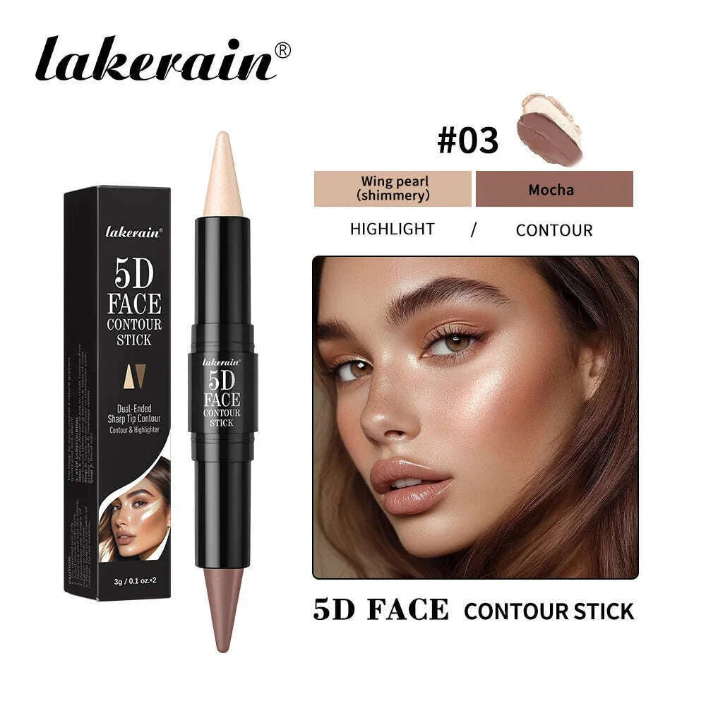Double Head Highlight Pen Highlighter For High Nose Bridge Shadow V Face Foundation Contour Makeup Concealer Stick Cosmetics