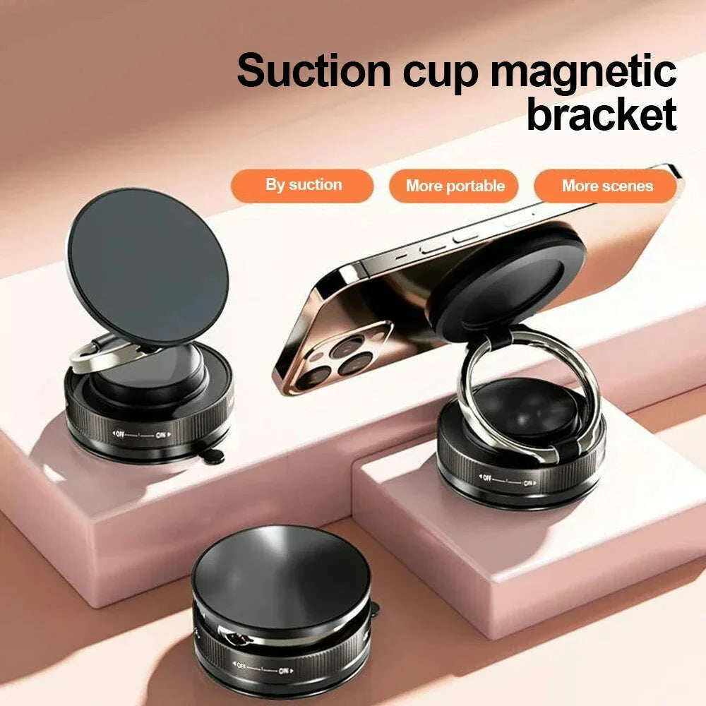 2025 Car Magnetic Phone Holder 720° Rotation Foldable Adjustable Vacuum Suction Cup Stand Bracket Desk Wall For iPhone Tesla