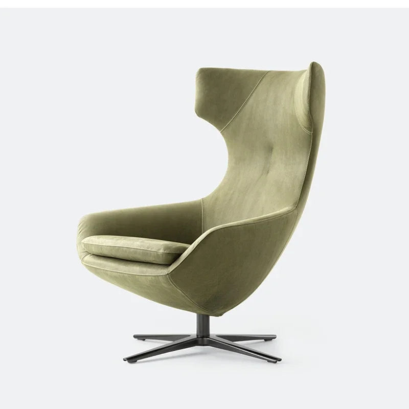 A Modern simple leisure lounge chair OEM designer Hotel High back chair living room swivel armchair