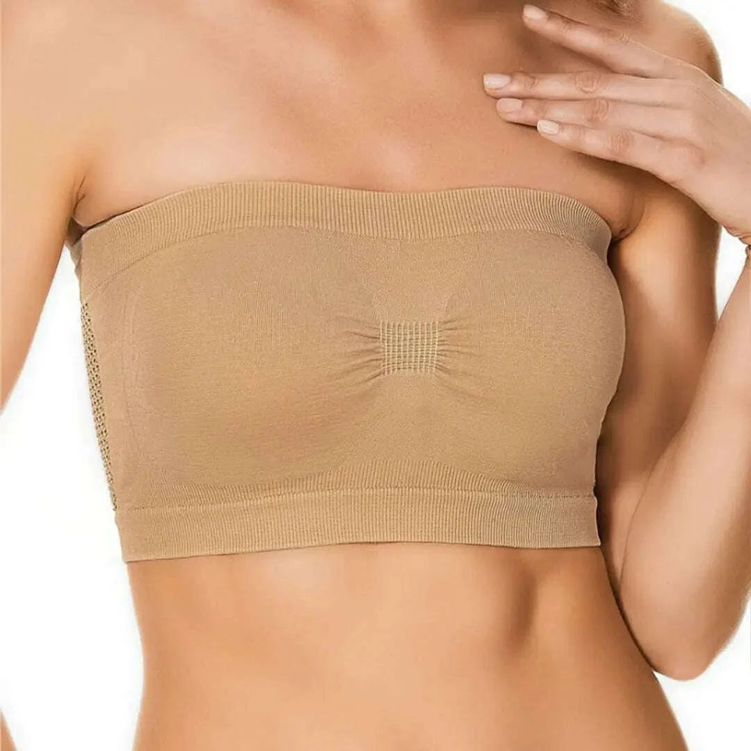 Women’s Strapless Seamless Tube Top Bra Anti-Slip Wireless Bandeau for Summer Outfit