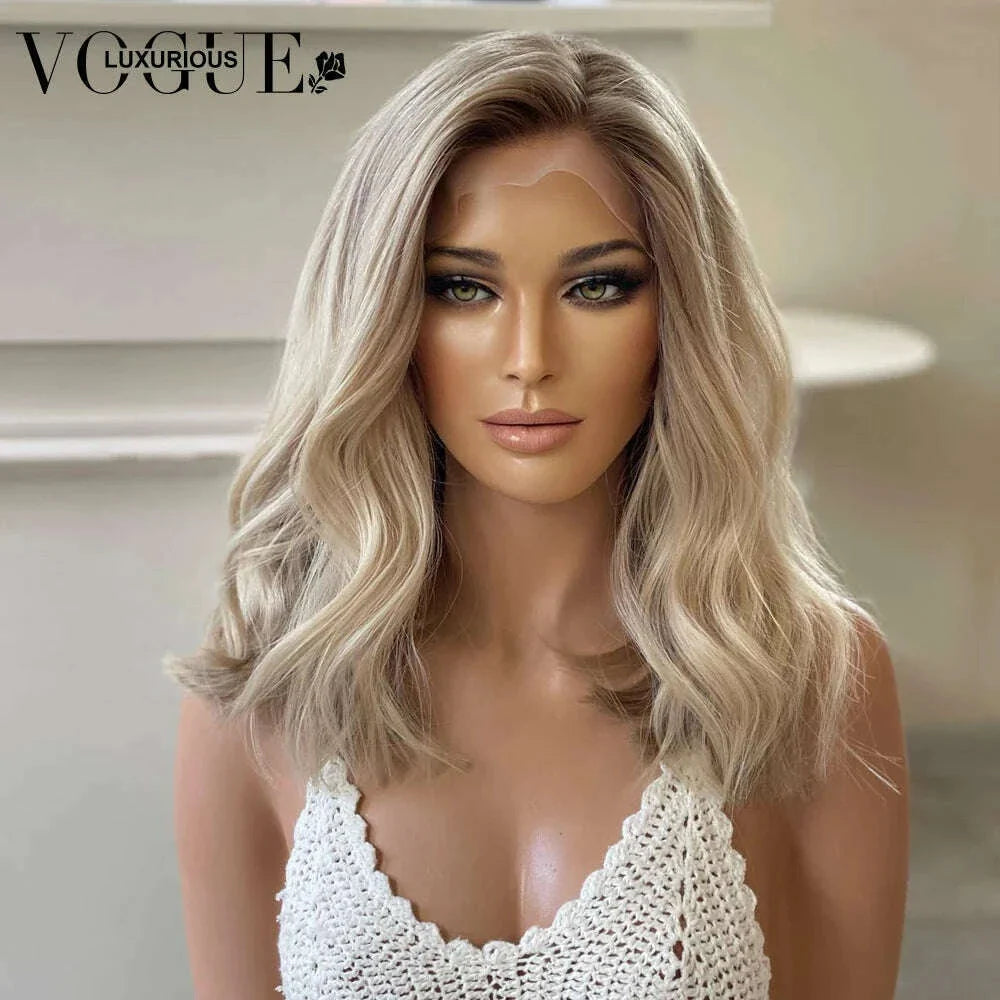 Ash Blonde Body Wave 100% Real Human Hair Wig Cream Blonde 13x6 Lace Wig 210% Density Pre Cut Ready To Wear Brazilian Hair Wigs
