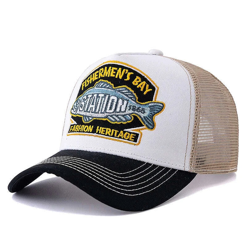 Hot Sale Unisex Summer Fishing Cap Breathable Mesh Trucker Hat Men Women Big Fish Fisherman Sports Snapback Hat Outdoor Cap
