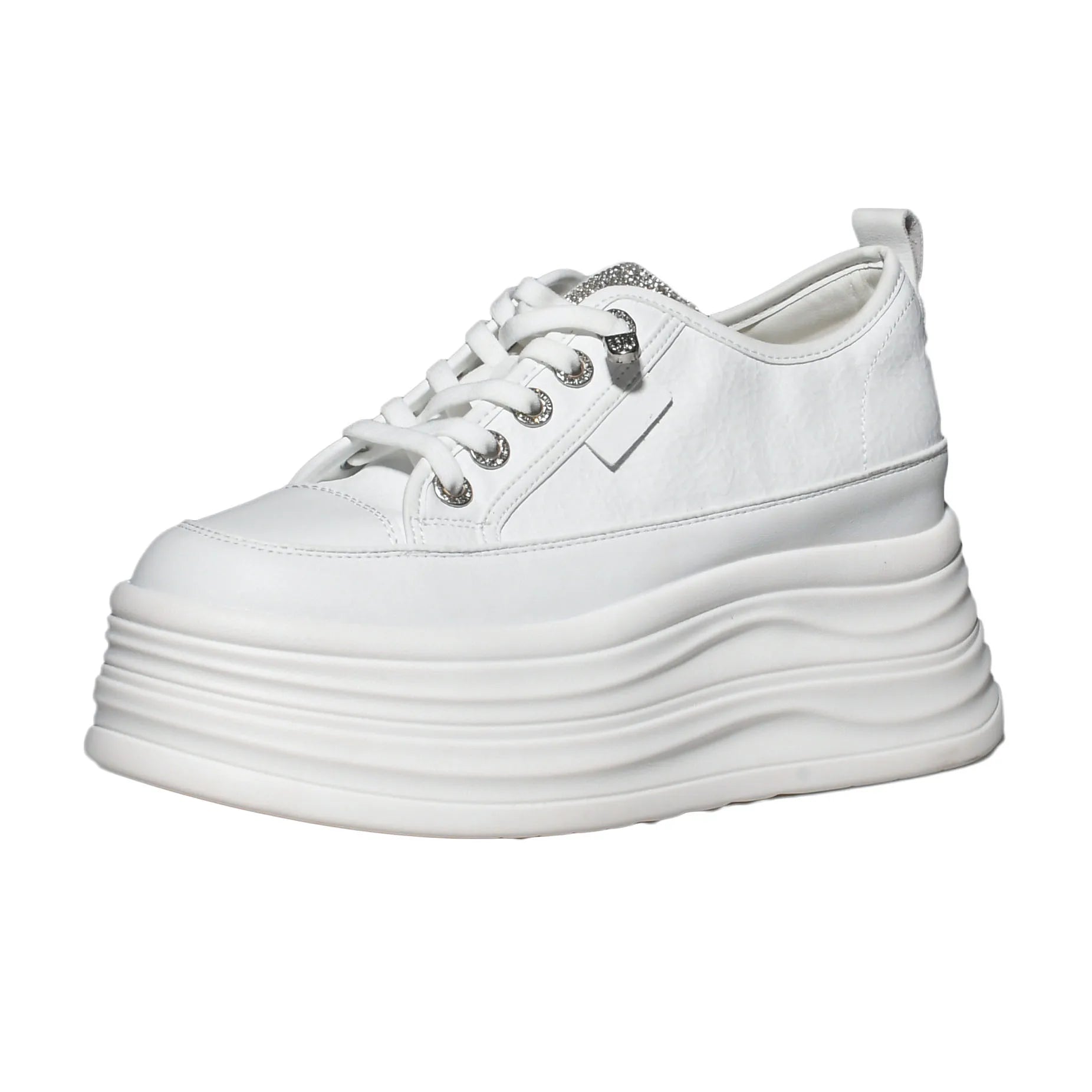 Fujin Wedge Heel Sneakers Shoes Comfy Casual Shoes Female 9cm High Quality Microfiber Leather White Platform Sneakers for Women