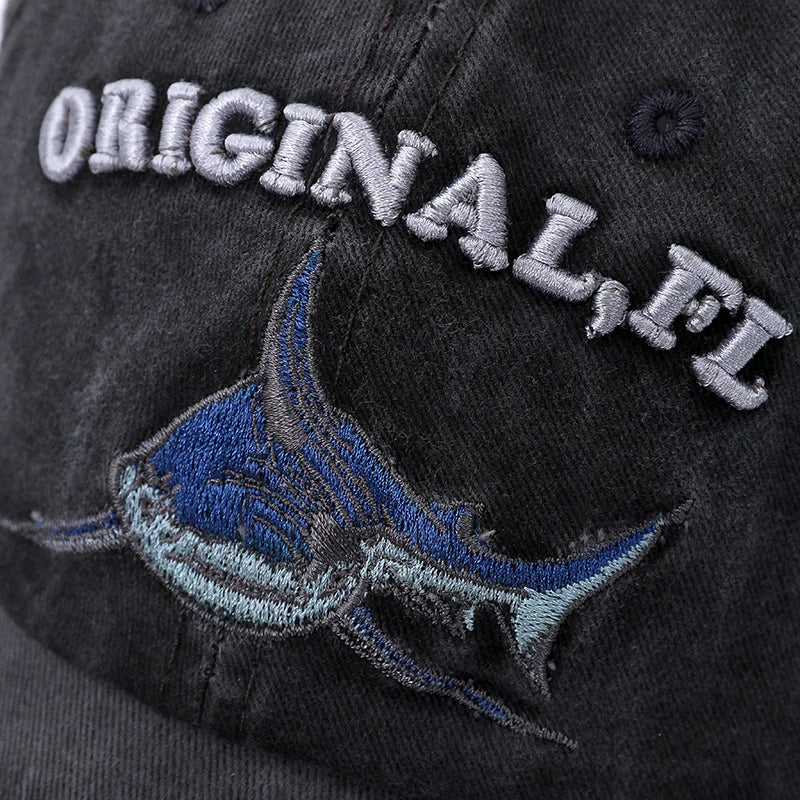2025 New High Quality Wash Cotton America Flag Shark Men's Baseball Cap Women Snapback Hats For Men Bone Hip Hop Dad Hat Gorras