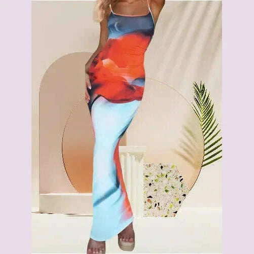 Sexy Tight Floral Print Strapless Dress Spring Summer New Arrival Cross-Border Hot Sale Ins Style Women's Ankle-Length Gown