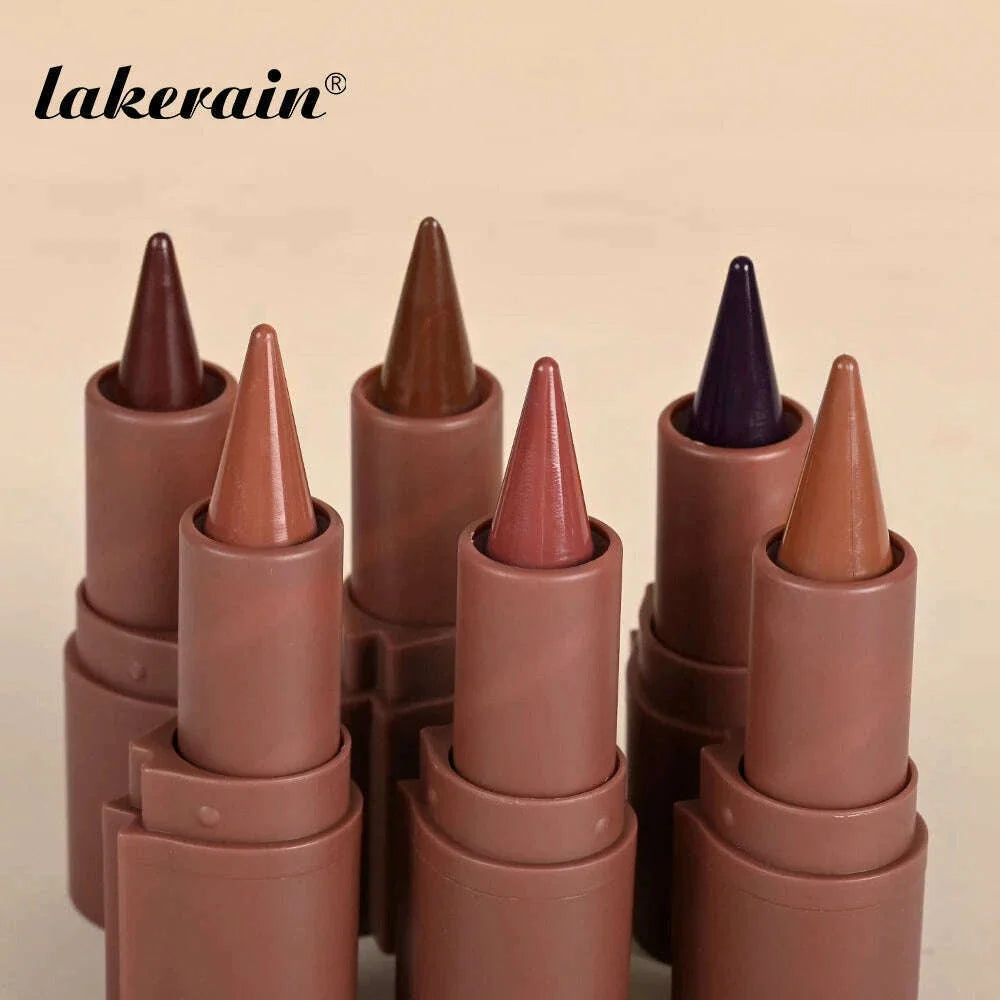 6Colors Liner Lipstick Matte Black Brown Velvet Lipstick Waterproof Non Sticky Contouring Tint Lipliner Crayon Lip Makeup