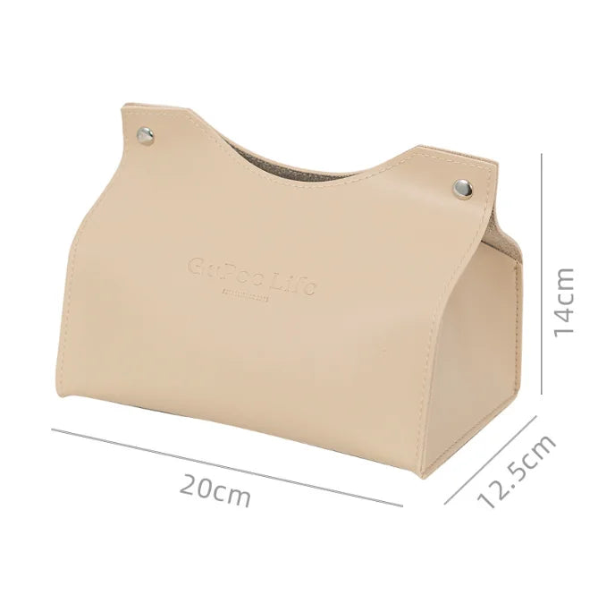 Leather Tissue Box Car Tissue Box Home Living Room Decoration Bedroom Kitchen Desktop Nordic Large Storage Box Napkin Holder