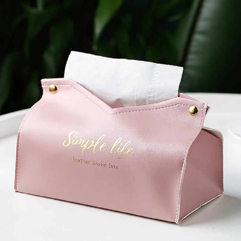 Leather Tissue Box Napkin Holder Car Tissue Box Home Living Room Holder Case Storage Hotel Carton Household Home Large Storage