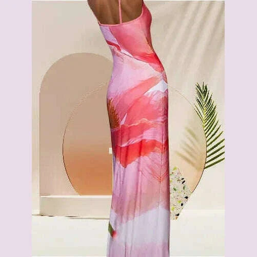 Sexy Tight Floral Print Strapless Dress Spring Summer New Arrival Cross-Border Hot Sale Ins Style Women's Ankle-Length Gown