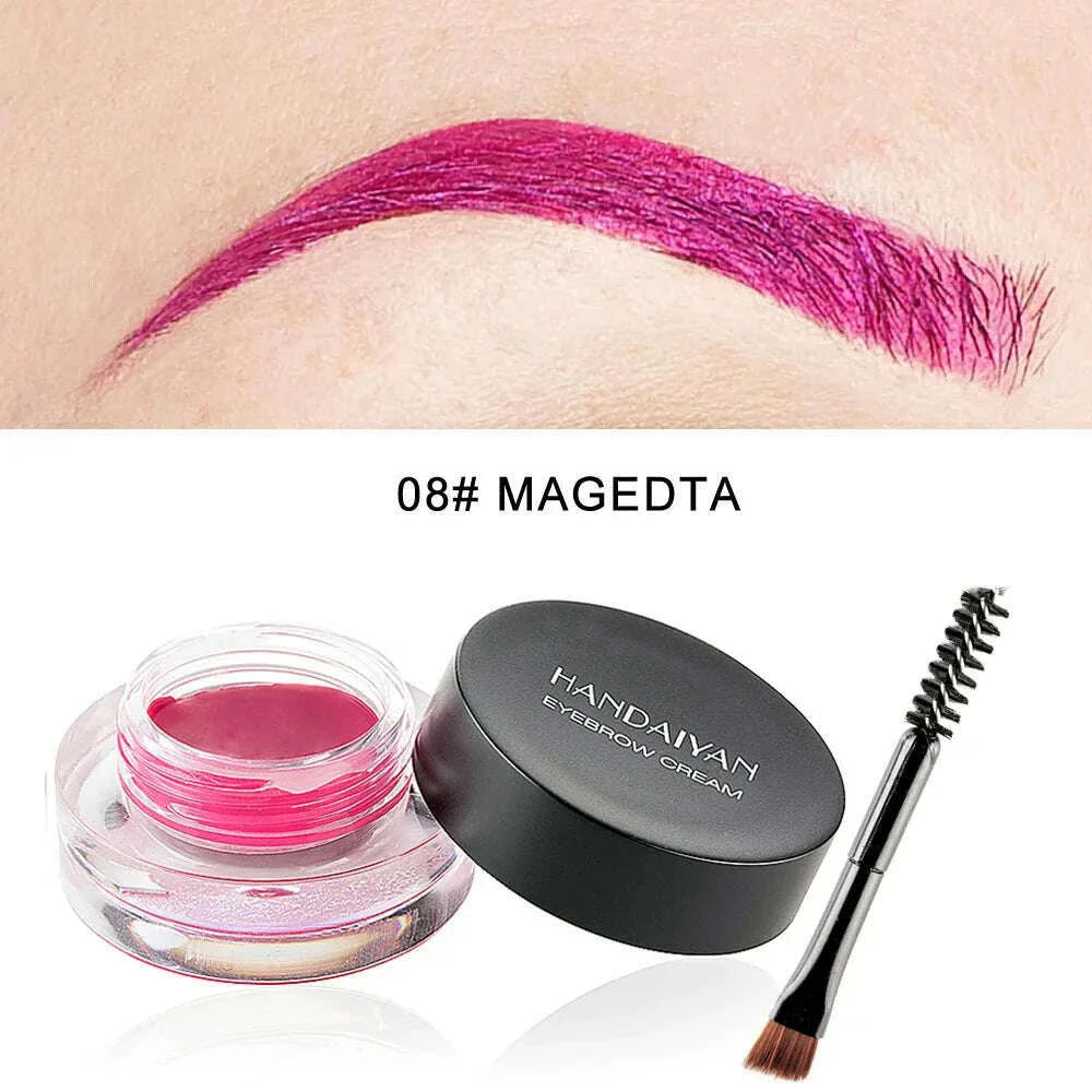 HANDAIYAN 12 Color Waterproof Eyebrow Cream Professional Eyeliner Eyebrow Gel High Brow Tint Black Eye Brow Makeup Tools