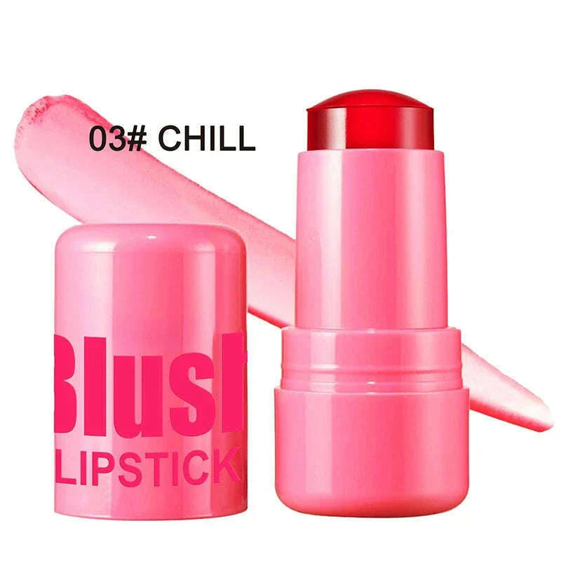 Blush Jelly Lipstick Rouge Cream Shimmer Blusher Stick Monochrome Blush Mud Matte Moisturizing Makeup Lip Tint Cheek Color