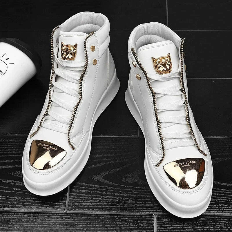 Red Snakeskin High Top Sneakers Men Brand Luxury Designer Shoes Fashion Party Club Hip Hop Streetwear Shoes Men Casual Sneakers