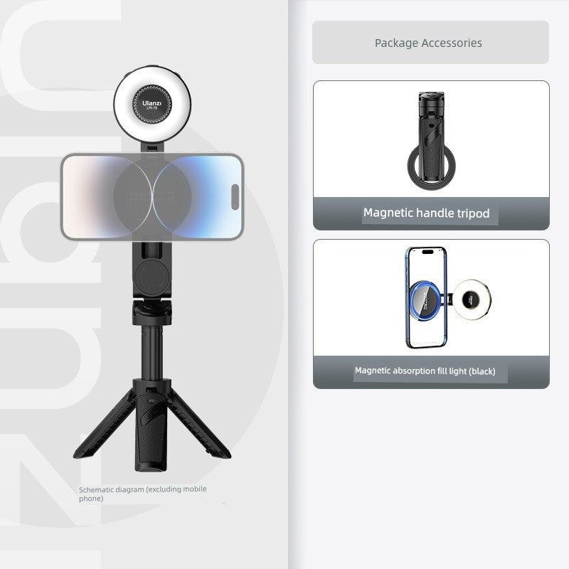 2025 New Arrival Selfie Stick Magnetic Phone Holder MagSafe Bluetooth Tripod with Handle 3-in-1 iPhone Dedicated 16Promax Vlog Travel Portable Mini Classy